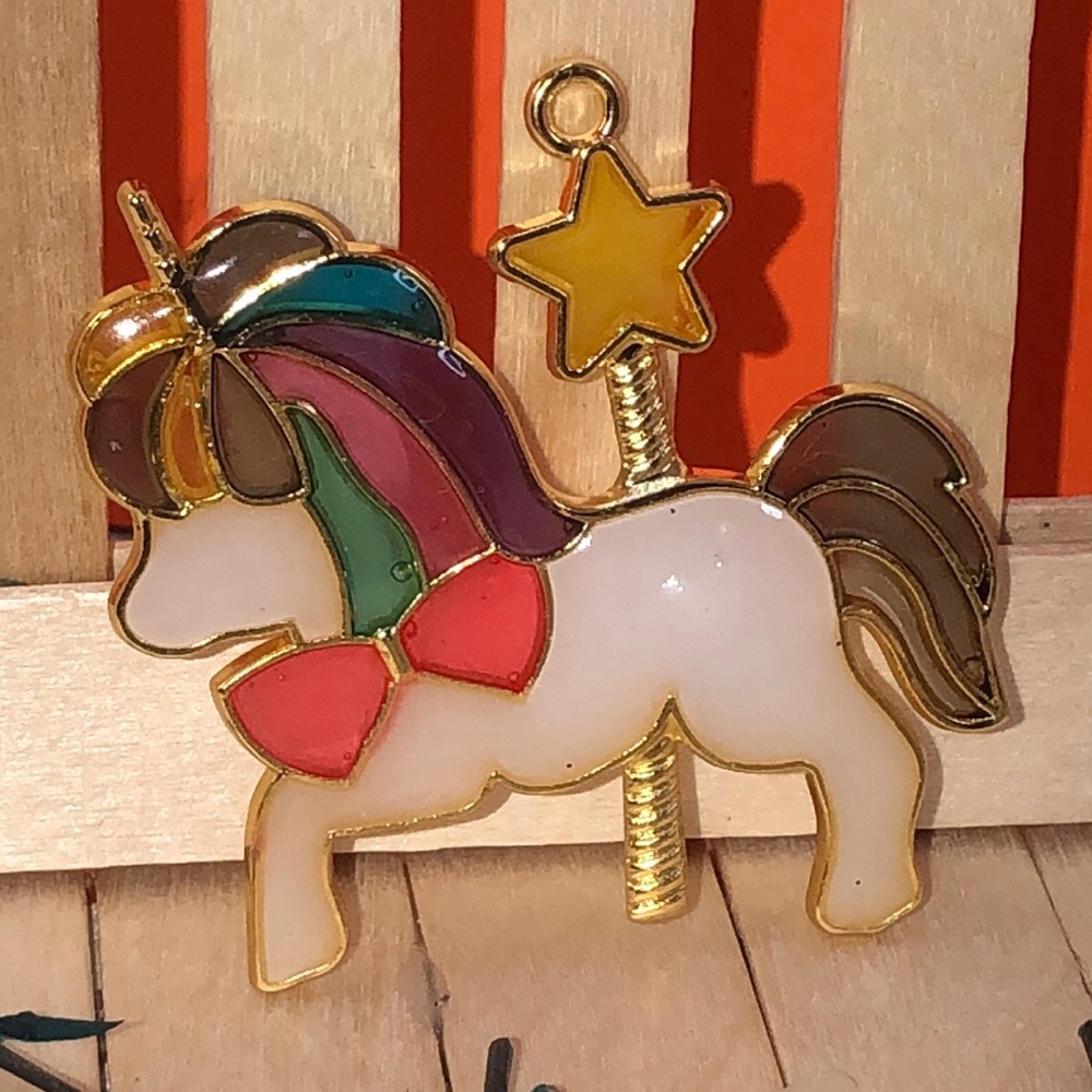 Resin Unicorn Charm multi colored
